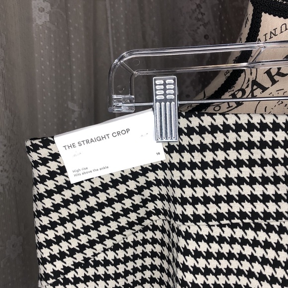 Ann Taylor Factory NWT Straight Crop High Rise Houndstooth Pants Size 14 - Picture 4 of 7